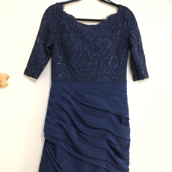 La Femme 24926 Sparkle Lace Bodice Trumpet Gown - Picture 8 of 11